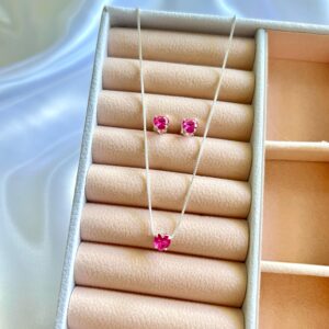 Conjunto Coração Fúcsia