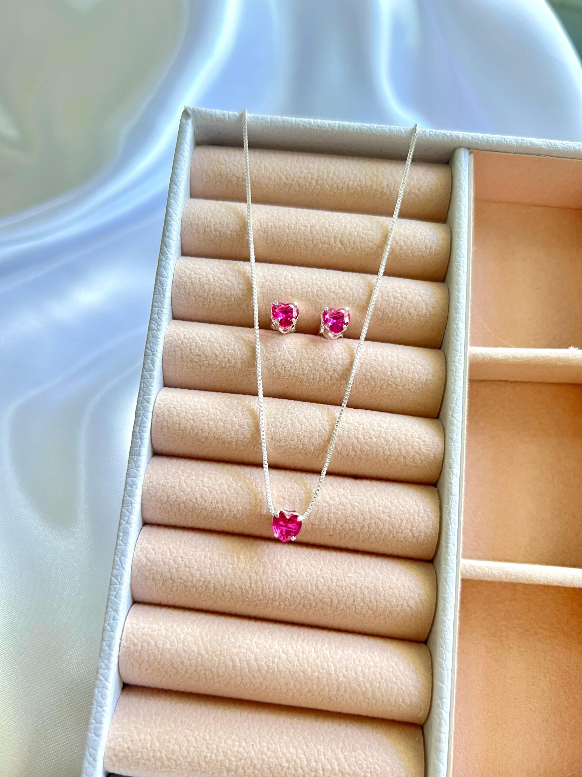 Conjunto Coração Fúcsia