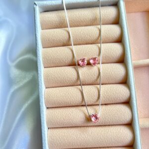 Conjunto Coração Rosa Bebê